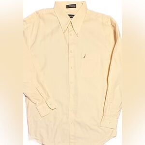 Nautica Men's Yellow Classic Fit Bintage Oxford Long Sleeve Shirt